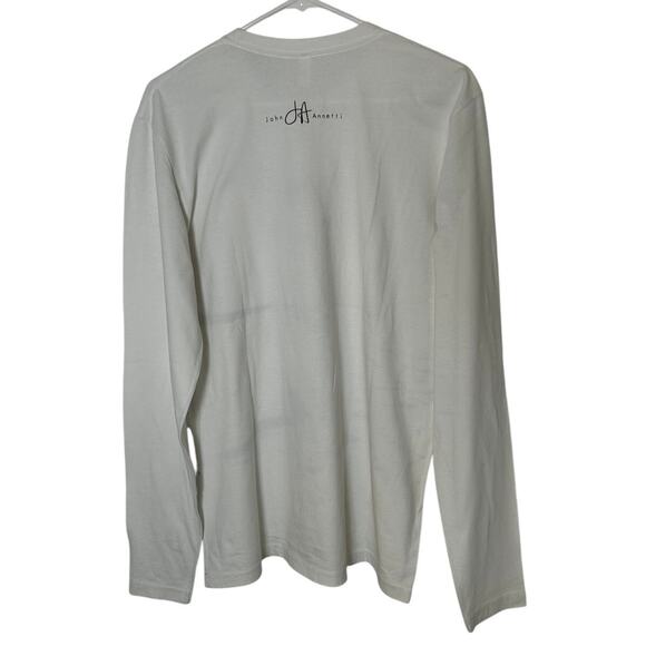 JOHN ANNETTI White Cotton South Beach Surf Recue Long Sleeve Shirt Size Large - Picture 3 of 9